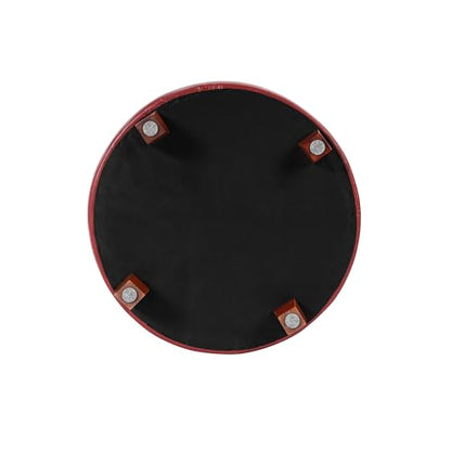 HomePop Round Leatherette Storage Ottoman with Lid, Cinnamon Red Large - color: Cinnamon Red