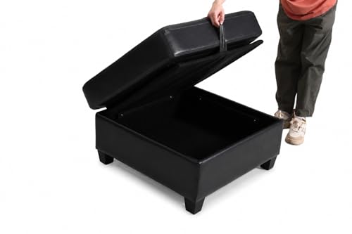Modern 2 Seaters Modular Sofa with Storage & Sleeper Function, Comfy PU Loveseat Couches for Small Spaces - color: Black