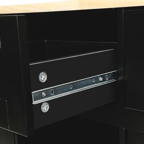 Kitchen Island, Rolling Kitchen Cart with Drop Leaf Top | Drop leaf countertop expands prep and serving space, folds down to save room in compact kitchens or dining areas - color: Black + Mdf + Rubber Wood