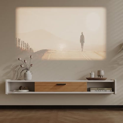 94'' Floating TV Stand, Wall Mounted TV Console, White | Floating TV Cabinet, Under TV Shelf for Bedroom Living Room - color: White, size: 94 IN