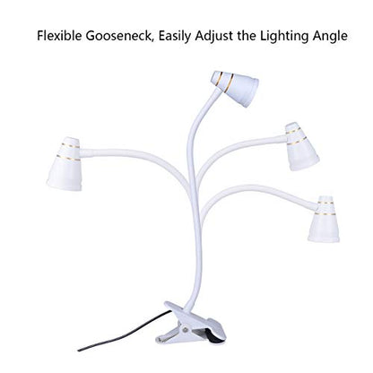LED Clip Desk Lamp, Headboard Light with Strong Clamp, Bed Reading Light with 3000k-6500K Adjustable Color Temperature Options for Brighter Illumination (Milky White) - color: Milky White