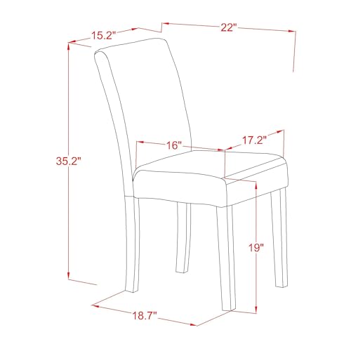 East West Furniture ABP6T24 Abbott Parson Chairs - Black Color Linen Fabric Upholstered Dining Chairs, Set of 2, Wirebrushed Black - color: Abp6t24