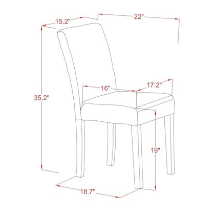 East West Furniture ABP6T24 Abbott Parson Chairs - Black Color Linen Fabric Upholstered Dining Chairs, Set of 2, Wirebrushed Black - color: Abp6t24