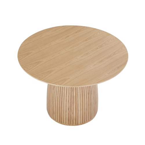 Round Dining Table for 6 People, 47.24 Inches Dining Room Table, Wood Round Kitchen Tables for Dining Room, Kitchen, Living Room, Oak - color: 47.24 Inches Oak