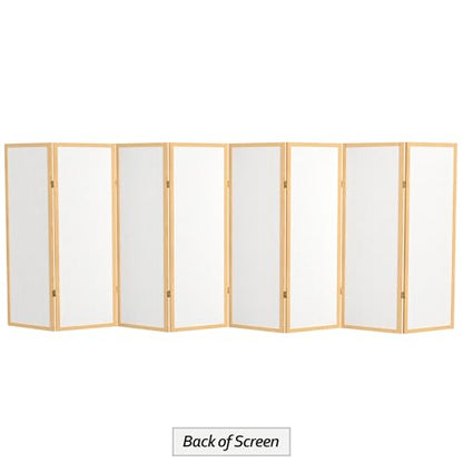 Red Lantern 4 ft. Short Window Pane Shoji Screen - Natural - 8 Panels - color: Natural, size: 8 Panels