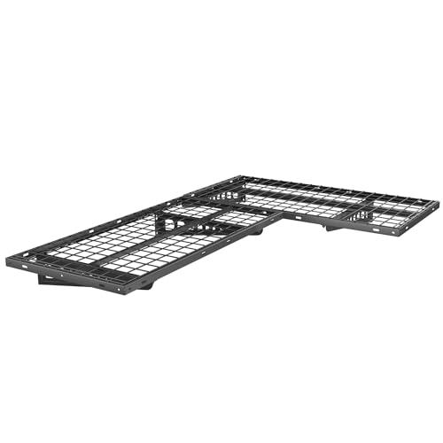 FLEXIMOUNTS 2 Pack 2x4ft Corner Wall Shelving Garage Storage Rack, Black | 24x48 inch, 660lbs Total Capacity, Heavy-Duty Steel, Corner Storage for Garage & Workshop, Pro Series - size: 2pack-2x4ft