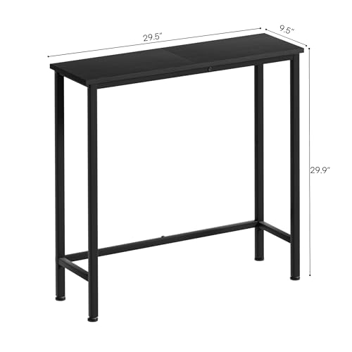 Narrow Console Table, 29.5" Small Entryway Table, Thin Hallway Tables, Slim Sofa Side Tables for Hallway, Living Room, Bedroom, Foyer, Wood-Grained Black - color: Wood-grained Black