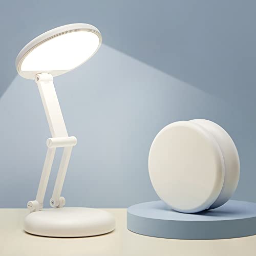 One Fire Rechargeable Table Lamp, 3600mAh Battery Operated Lamp Dorm Lamp | Cordless Lamp,10 Brightness,Portable,Small Size,Foldable,6-288h Endurance,Touch Control, Reading,Travel,Office,Nail,Emergency - color: White