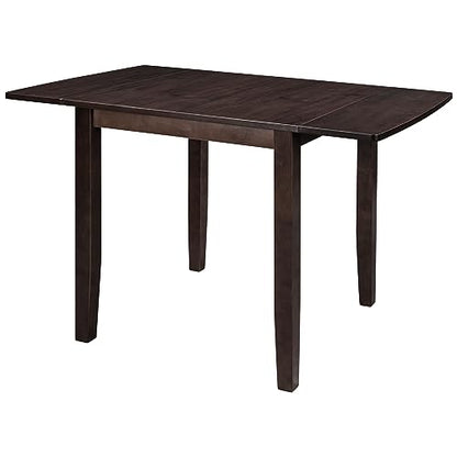 3Pcs Dining Set with Drop Leaf Dining Table and 2 X-Back Chairs, Solid Wood Kitchen Table Set for Small Place, Espresso - color: Espresso