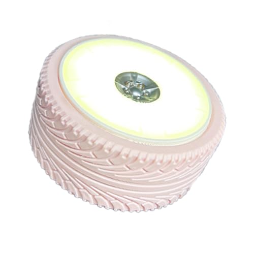Pongnas Roseate Bedside Lamp with Wheel Design USB Charging Port Warm White Foldable LED Light for Bedroom Study Living Room Travel - color: Roseate