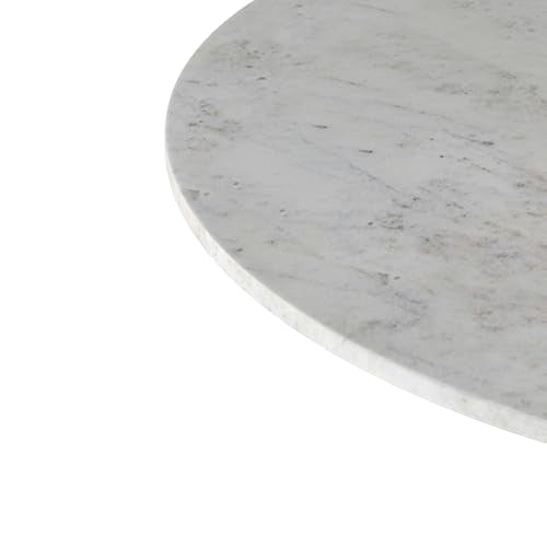 SIMPLIHOME Whitley 72" Wide Solid Mango Wood Dining Table in Grey Wash - color: White Marble/Antique Copper