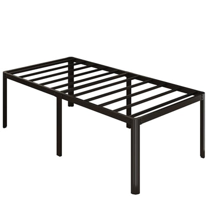 Yicensen 22 Inch High Twin Bed Frames with Rounded Corner Legs, Heavy Duty Metal Twin Size Platform Bed Frame No Box Spring Needed, Easy Assembly, Noise Free, Black - size: Twin, style: 22 Inch