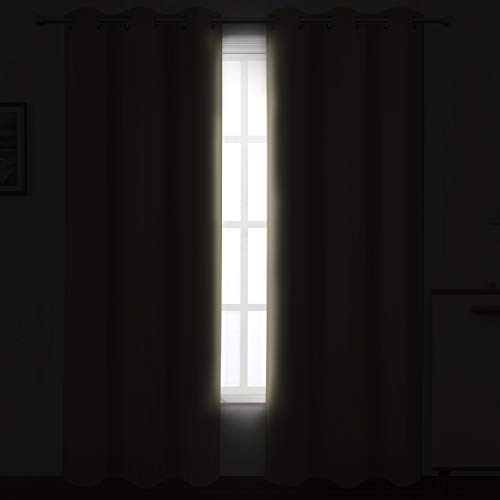 Blackout Curtains 42 x 84 inch/Beige Curtains Set of 2 Panels/Thermal Insulated Room Darkening Bedroom Curtains - color: Beige, size: 42"W x 84"L (Pack of 2)