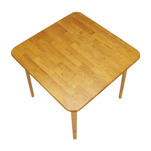 Stakmore Classic Straight Edge Square Wood Folding Table, 32x32, Oak | Foldable Card Table, Wooden Tabletop Furniture for Cards, Board Games & Dining - color: Light Brown