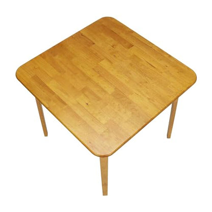 Stakmore Classic Straight Edge Square Wood Folding Table, 32x32, Oak | Foldable Card Table, Wooden Tabletop Furniture for Cards, Board Games & Dining - color: Light Brown