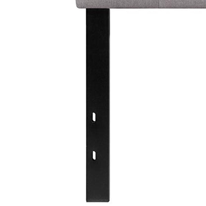 EMMA + OLIVER Twin Button Tufted Headboard | Adjustable Bed Rail Slots, Fabric Upholstered - color: Light Gray, size: Twin