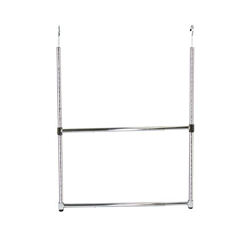 Oceanstar ACR1538C 2-Tier Portable Adjustable Rod Closet Hanger, Chrome