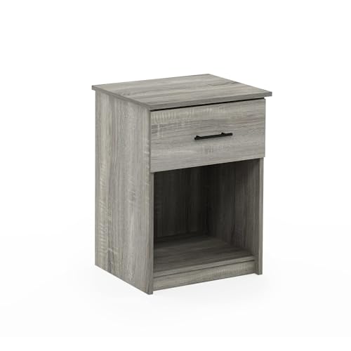 Furinno Tidur Nightstand, French Oak Grey - color: French Oak Grey, style: 1-Pack Handle