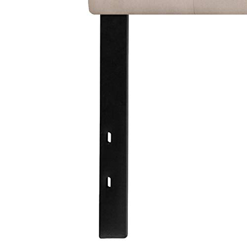 Emma + Oliver Beige King Tufted Headboard | Adjustable Bed Rail Slots, Fabric Upholstered - color: Beige, size: King