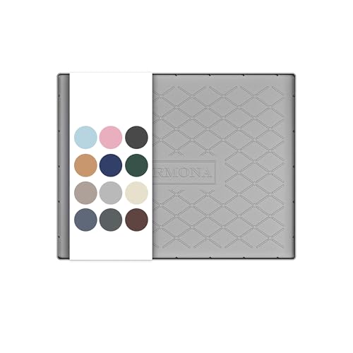 URMONA 25" x 22" Waterproof Silicone Mat in Multiple Sizes & Colors, Under Sink Mat for Kitchen & Bathroom, Pet Food Pad for Dogs & Cats, Kitchen Cabinet Liner, Multi-Purpose for Storage(Light Grey) - color: Light Grey, size: 22"W x 25"L
