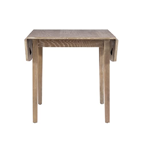 Linon Torino Greywash 30" Square Drop Leaf Table - 30" X 48" Fully Extended - color: Greywash