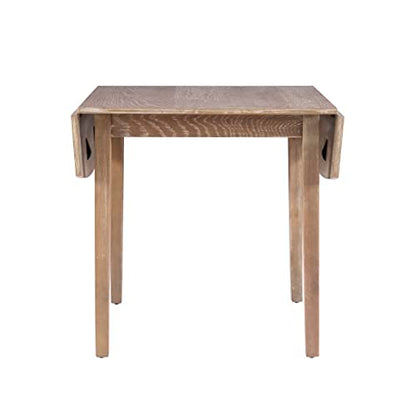 Linon Torino Greywash 30" Square Drop Leaf Table - 30" X 48" Fully Extended - color: Greywash