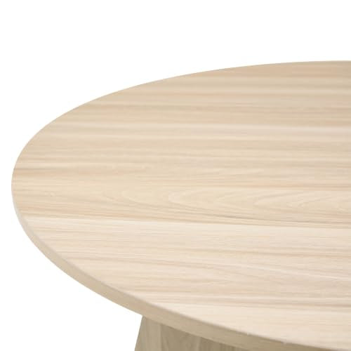 Nesting Coffee Table Set of 2, Round Wooden Coffee & Side Tables with Tapered Base, Natural Wood Finish, Modern Accent Furniture for Living Room Bedroom, Space-Saving Design - color: Natural Wood, size: Nesting Coffee Table Set