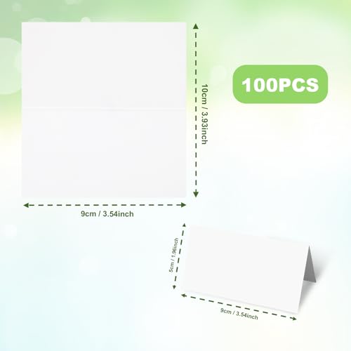 Name Place Cards for Table Setting 100 PCS Table Name Cards Printable Weddings Place Card for Food Buffet White Names Card for Table-Setting Blank Tent Place-Cards for Banquets Dinner Parties Seating
