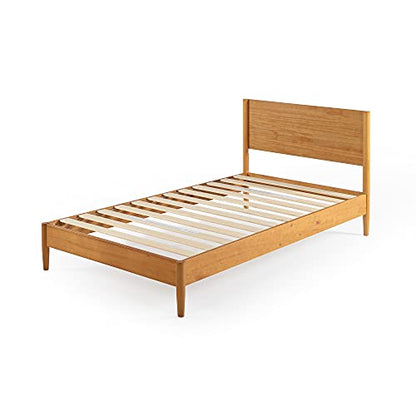 Zinus Allen Mid Century Wood Platform Bed Frame, Twin - color: Natural, size: Twin