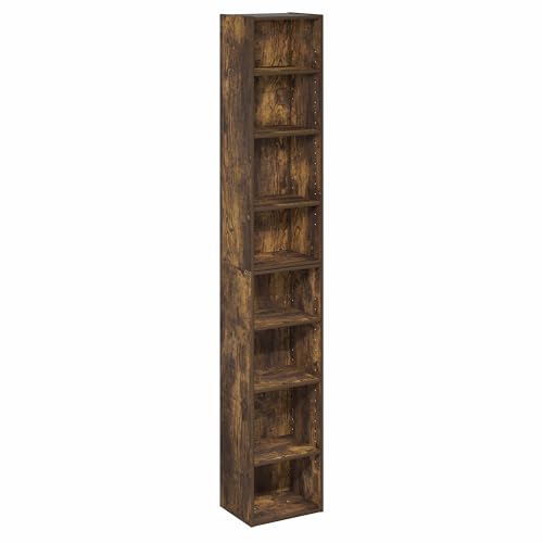 Furinno PASIR Book Shelf, 8-Tier Bookshelf, Bookcase with Open Shelf, 9.3 x 11.8 x 70.9, for Living Room, Bedroom, Home Office, Amber Pine - color: Amber Pine, size: 8-Tier, 12-Inch