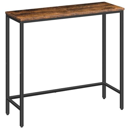 HOOBRO Narrow Console Table, 29.5" Small Entryway Table, Thin Sofa Side Display Table, for Hallway, Bedroom, Living Room, Foyer, Rustic Brown and Black BF75XG01 - color: Rustic Brown + Black