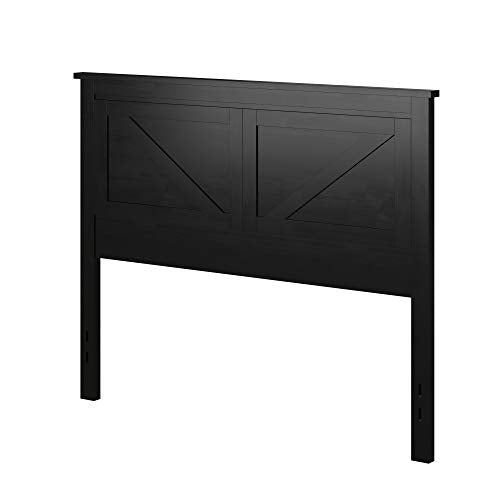 Glenwillow Home Farmhouse Style Wood Panel Headboard in Black - Full Size - color: Ebony/Black, size: Full