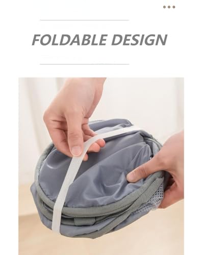 Collapsible Laundry Basket Foldable Pop-Up Mesh Hamper with Compartments and Handles Breathable Clothes Organizer Two Grids Navy Blue BLC733-01 - color: Navy Blue, size: 22.83'' * 14.17'' * 14.17''