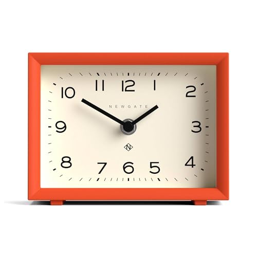 NEWGATE® Henry Desk Clock | Contemporary Rectangular Design | Pumpkin Orange | Easy to Read nunbers | Modern Style for Desk, Table top, Shelf or Bedside - color: Pumpkin Orange
