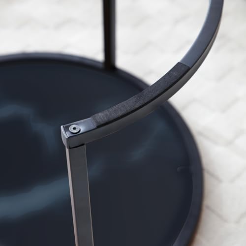 24" Marble Pattern Accent Side Table, Modern Nesting Side Tables with Metal Frame, Space-Saving Nesting Coffee Table Set for Living Room Apartment, Black - color: Black
