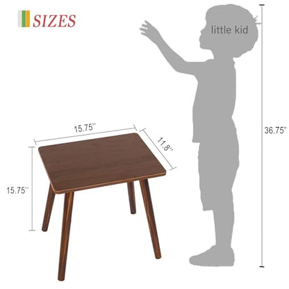 Small Side Table, Mid Century Modern End Tables Living Room, Wood Accent Bed Side Table with Solid Wood for Bedroom, Office, Small Spaces, Walnut Brown - color: Walnut Brown