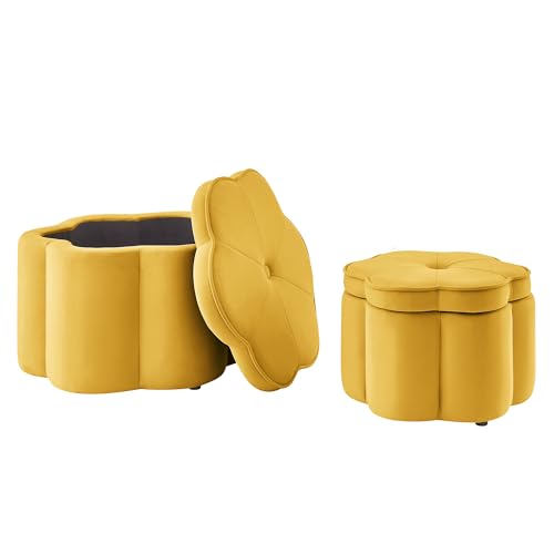24" Small Modern Nesting Tables with Large Weight Capacity, Modern Nesting Side Tables with Space-Saving Design, Small Coffee Table with Side Storage Shelf for Living Room, Yellow - color: Yellow