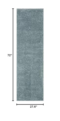 SAFAVIEH August Shag Collection Runner Rug - 2'3" x 6', Aqua, Solid Design, Non-Shedding & Easy Care, 1.2-inch Thick Ideal for High Traffic Areas in Living Room, Bedroom (AUG900J) - color: Aqua, size: 2'3" x 6' (Runner)