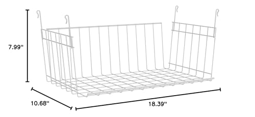 ClosetMaid Wire Hanging Shelf Basket for Storage, Organization in Closet or Pantry, No Assembly or Installation, Durable, White