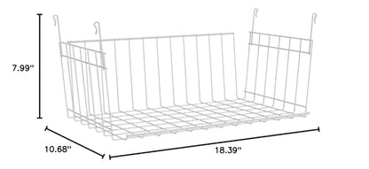 ClosetMaid Wire Hanging Shelf Basket for Storage, Organization in Closet or Pantry, No Assembly or Installation, Durable, White