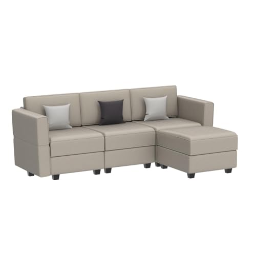 Belffin Convertible Sectional Sofa with Chaise Velvet L Shaped Sofa Couch Modular Sectional Sofa with Storage Grey - color: Grey, size: L Shape Sofa