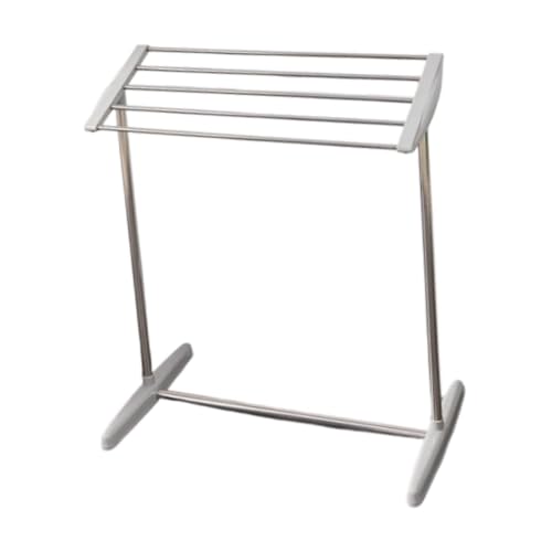 Fenteer Stainless Steel Clothes Drying Rack, 24.4 x 14.2 x 27.6 in Freestanding Laundry Rack for Indoor and Balcony Use