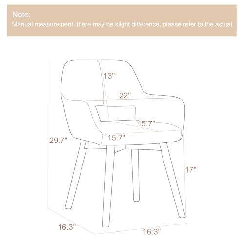 Desk Chair No Wheels Comfy Accent Chair for Living Room Bedroom Dining Home Office Vanity Chair Mid Century Modern Upholstered Armchair (Angora White, 1) - color: Rabbit Fur White