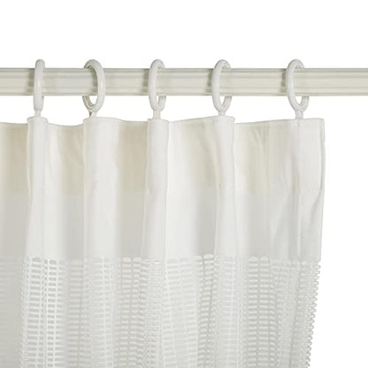8ft Wide x 8ft Tall Room Divider Privacy Partation Curtains | 1 Panel, White, Cubicle Curtain With Flexible Flat Hooks, Privacy Screen, 96 Inches Long, 96W x 96L - color: White, size: 96"W x 96"L (Pack of 1)