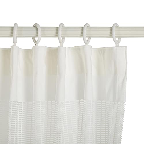 8ft Wide x 7ft Tall Room Divider Privacy Partation Curtains | 1 Panel, White, Cubicle Curtain With Flexible Flat Hooks, Privacy Screen, 84 Inches Long, 96W x 84L - color: White, size: 96"W x 84"L (Pack of 1)