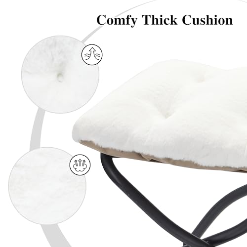 15"(H) Folding Ottoman, Set of 2, Foldable Footrest Stool, Small Foot Stool for Couch, Collapsible Foot Rest Ottoman for Sofa, Accent Padded Ottomans for Living Room, Bedroom, White - color: White 2pcs