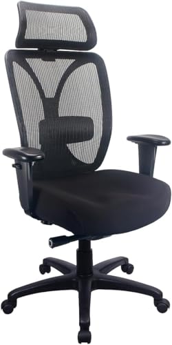 Tempur-Pedic TP6450 Mesh Office Desk Chair, Ergonomic High Back Computer Chair with Adjustable Arms, Lumbar Support and Swivel Tilt, Black - color: Black
