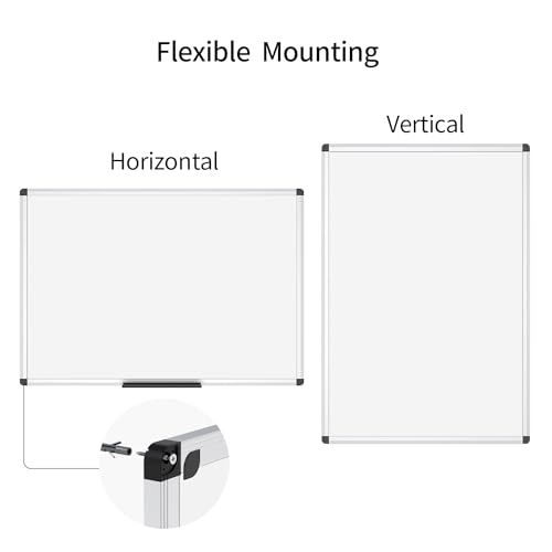 VIZ-PRO Magnetic Whiteboard, 18 x 12 Inches, Dry Erase Board for Wall | Includes 1 Eraser, 2 Markers & 4 Magnets, Aluminum Frame, for School Office and Home - size: 18 X 12 Inches