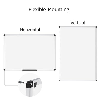 VIZ-PRO Magnetic Whiteboard, 18 x 12 Inches, Dry Erase Board for Wall | Includes 1 Eraser, 2 Markers & 4 Magnets, Aluminum Frame, for School Office and Home - size: 18 X 12 Inches