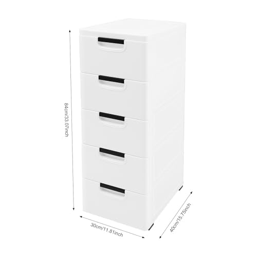 Modern Drawers, 5 Tier Storage Tower with 6 Drawer and 4 Wheels, Storage Organizer Rack, Movable Storage Tall Small Cabinet for Rooms, Sofa, Cabinet (Pure White) - color: Pure White